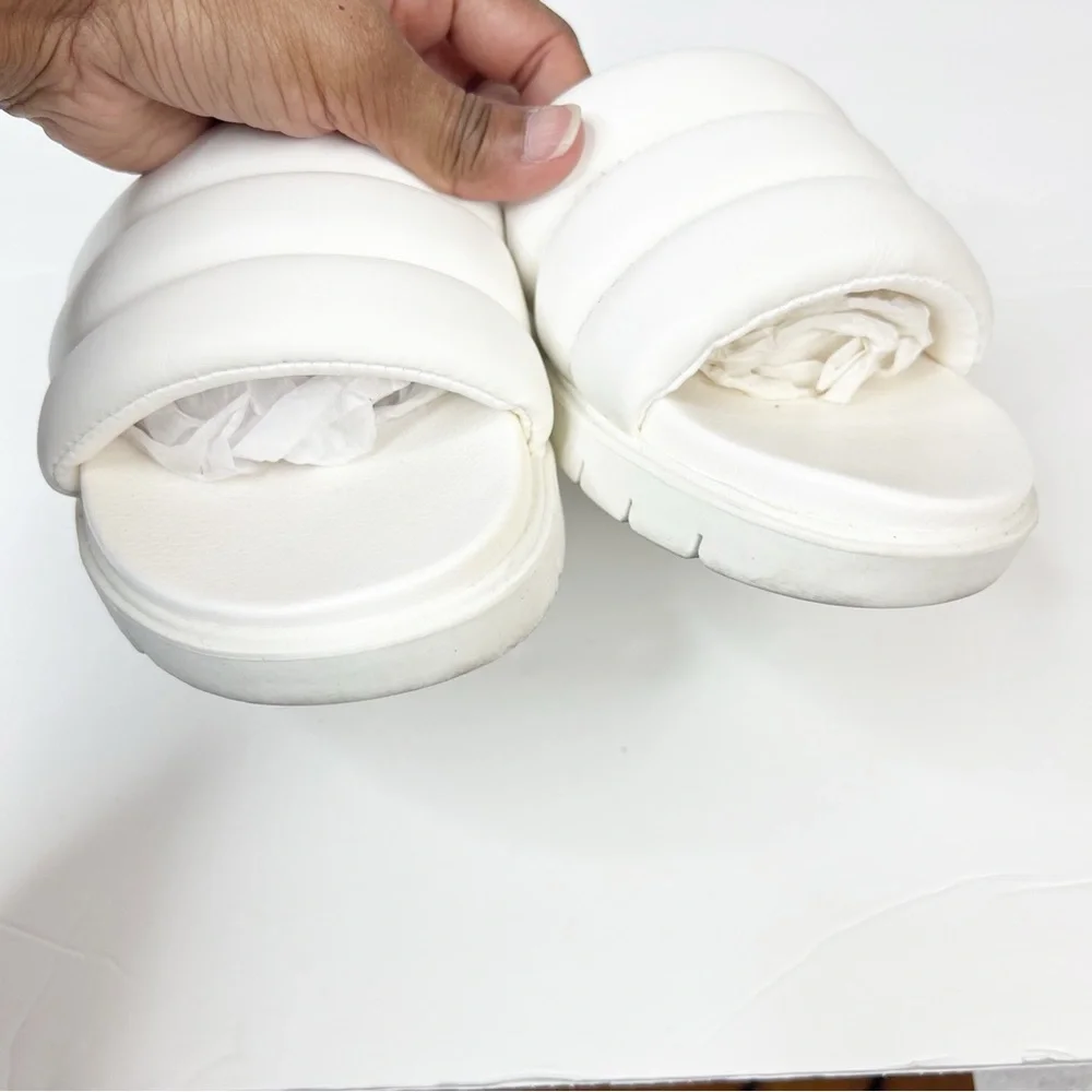 EUC MIA Cimone Quilted Slip On Platform Slide Sandal